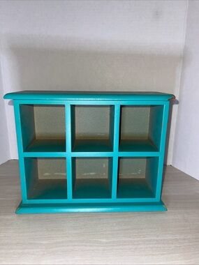 The Pioneer Woman Teal Cubby Shelf Display Organizer Rustic Farmhouse Decor